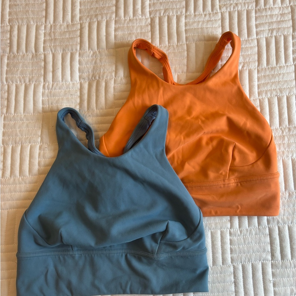 lululemon athletica Orange & Blue High Neck Sports Bras